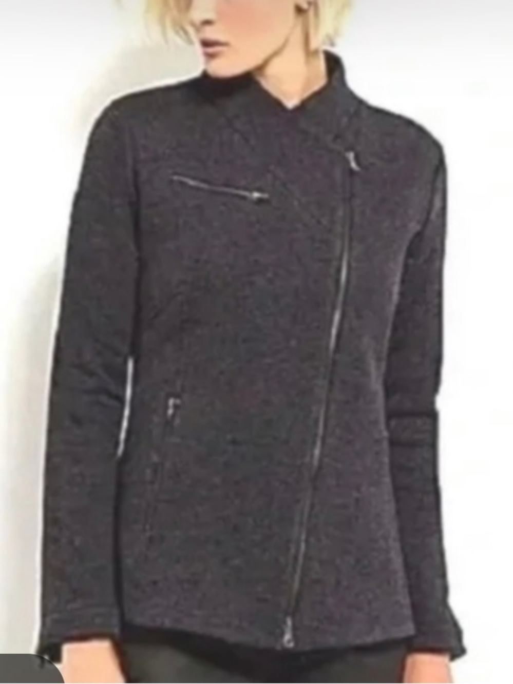Eileen Fisher Brown Asymmetrical Motor Jacket